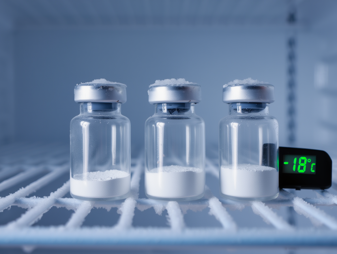 Lyophilized peptide vial