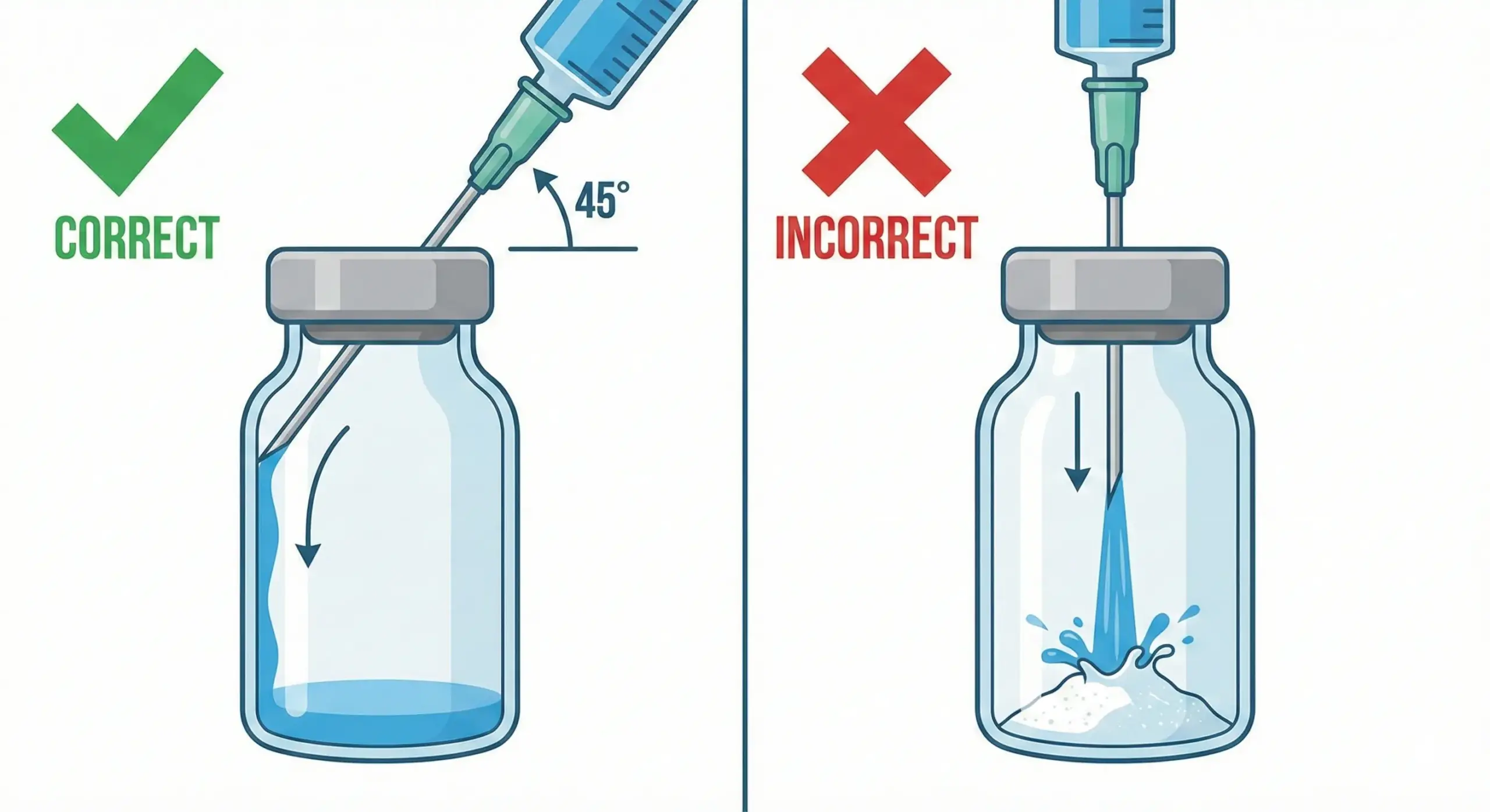Lab syringe and vials