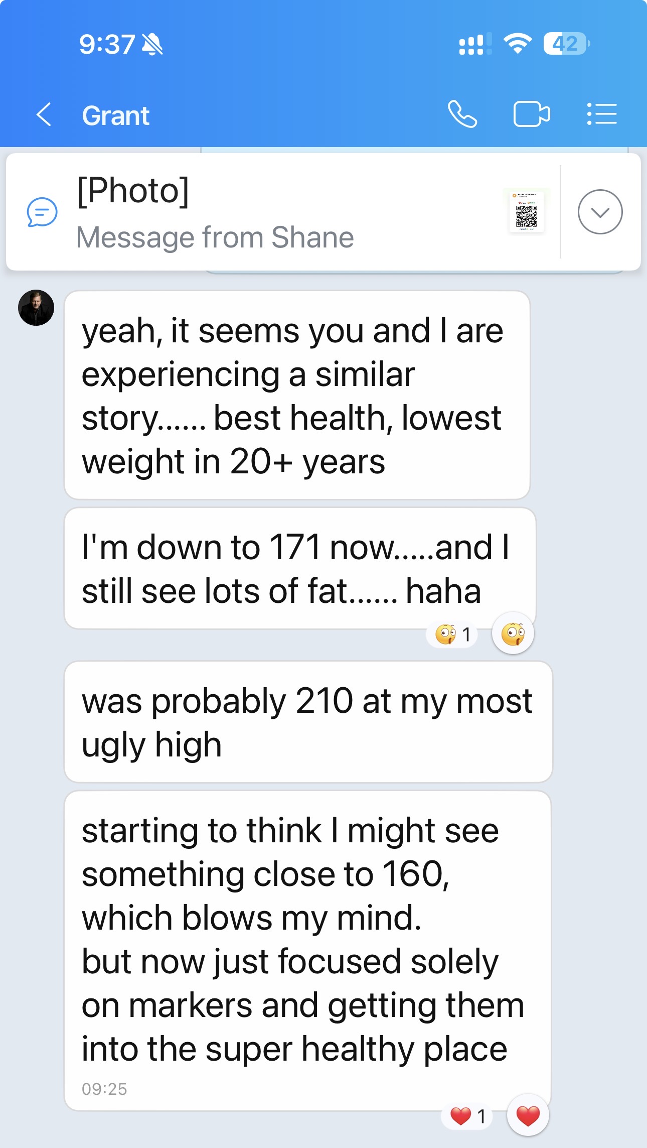 Weight loss progress