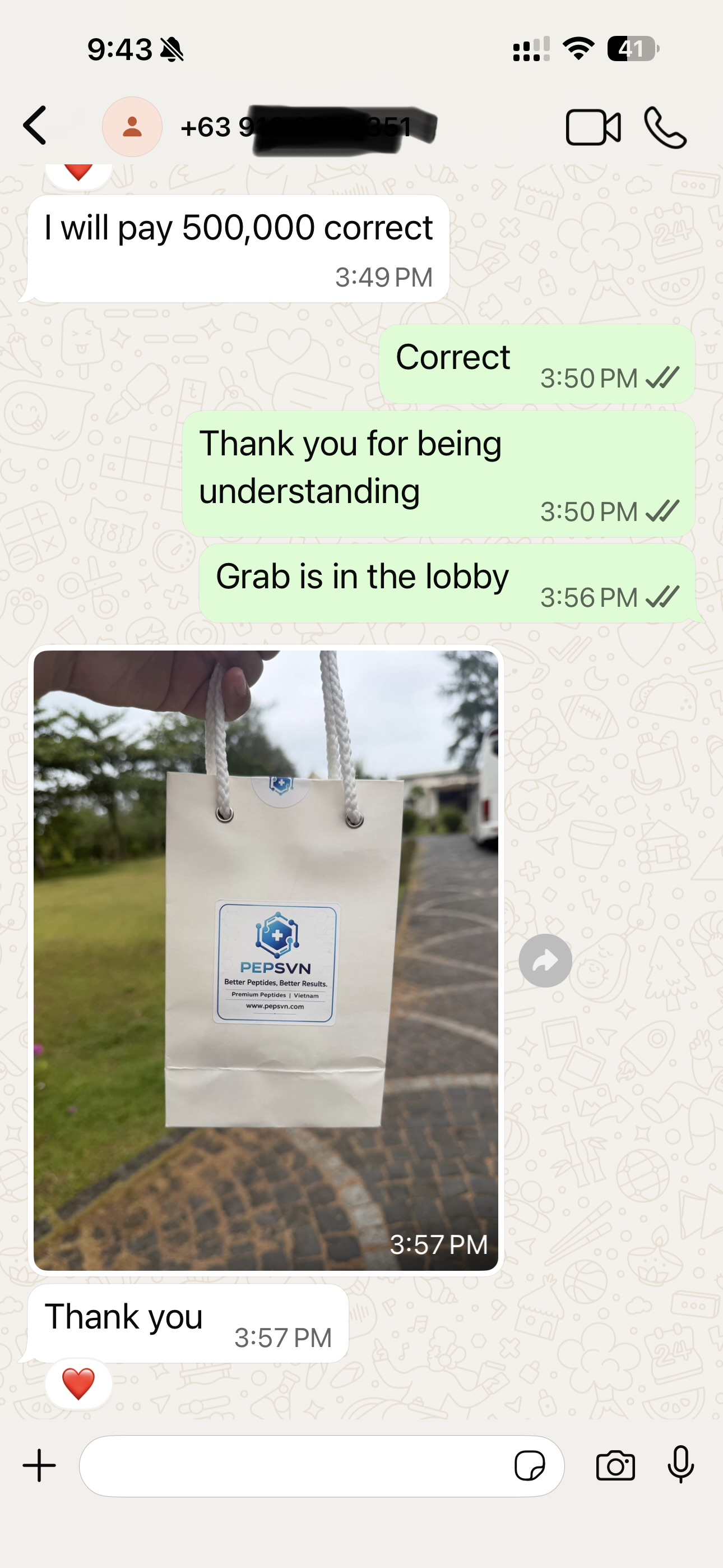 Package received in Vietnam